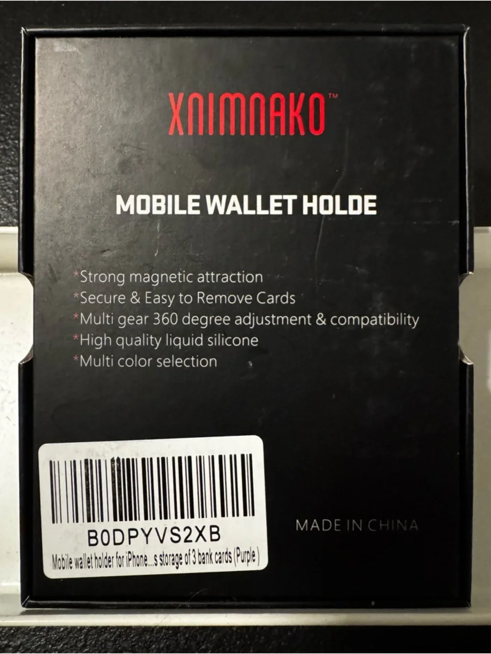 magnetic mobile wallet and phone stand - purple color